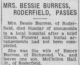 Bessie Thompson Burress Death Notice