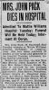 Mae Shreve Pack Obit // Bluefield Daily Telegraph // June 26, 1930