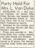 Party Held for Mrs. L. VanDyke