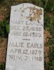 Mary Hylton Earls and Daughter Allie Earls Gravestone